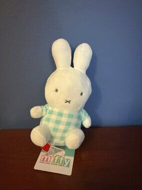 NWT Round 1 Exclusive Miffy Teal Plaid Mint Checkered Dress 6 Inch Plush